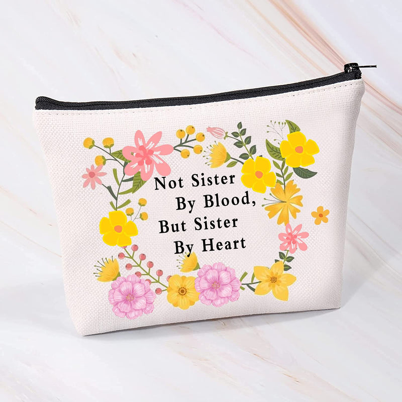 [Australia] - MYSOMY not Sister by Blood but Sister by Heart Makeup Bag Unbiological Sister Gift Soul Sister Gifts Inspirational Gifts for Sister in Law BFF Sister Gifts (Makeup Bag) 