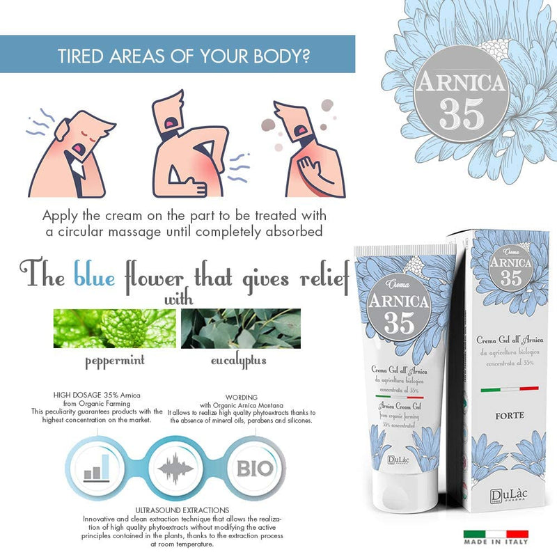 [Australia] - Dul�c Arnica Gel Cream Extra Strong 75ml Great for Muscle and Joint Massage, Even After Sports, Made in Italy with 35% Organic Arnica Montana, Cooling Effect 