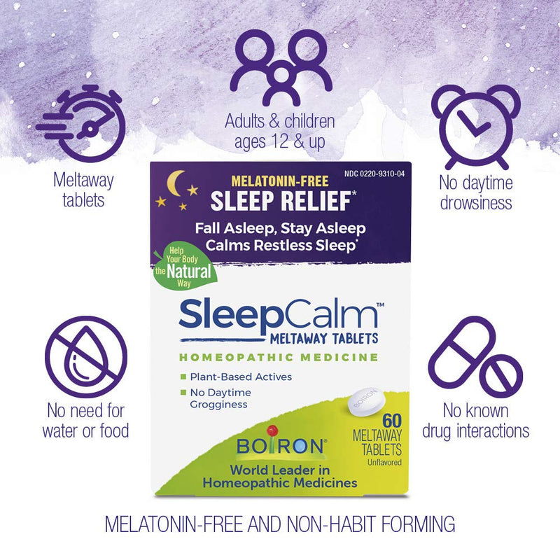 [Australia] - Boiron SleepCalm Sleep Aid for Deep, Relaxing, Restful Nighttime Sleep - Melatonin-Free and Non Habit-Forming - 60 Count 60 Count (Pack of 1) 