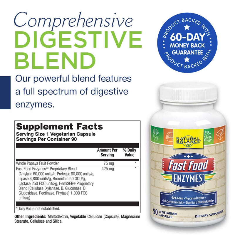 [Australia] - Natural Balance Fast Food Enzymes, 90-Capsules 90 Count (Pack of 1) 