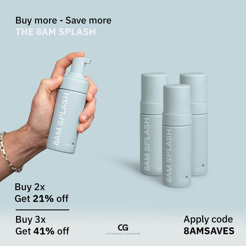 [Australia] - Copenhagen Grooming 8AM Splash Beard Wash for Men - Regenerating & Moisturizing Beard Shampoo - Skin, Mustache & Beard Care - Mens Face Wash - Mens Shampoo - Face Care for Men 