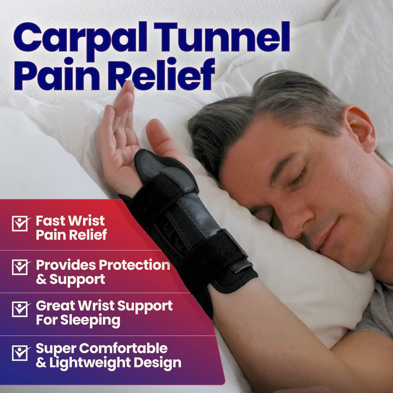 [Australia] - Carpal Tunnel Wrist Brace Night Support - Wrist Splint Arm Stabilizer & Hand Brace for Carpal Tunnel Syndrome Pain Relief with Compression Sleeve for Forearm or Wrist Tendonitis Pain Treatment (Right) Right 