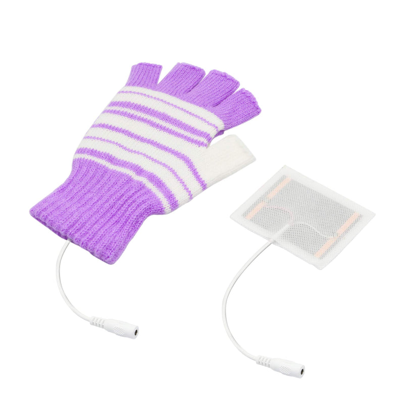 [Australia] - PNGKNYOCN USB Electric Gloves Winter Warm Gloves Heating Fever Gloves dual purpose thin finger and fingerless convertible for Skiing/Outdoor Sports/Winter Warmth(purple) 