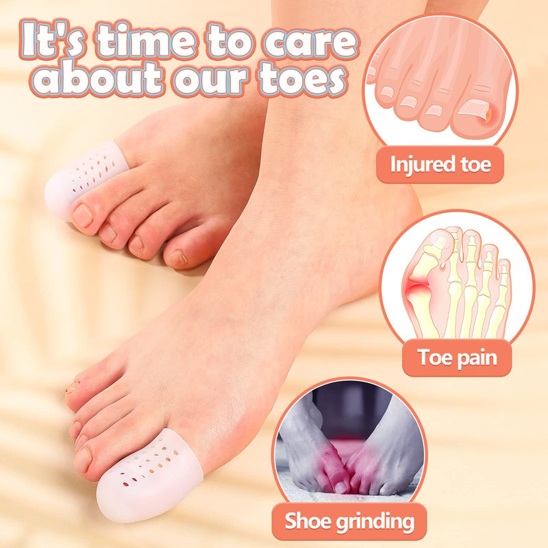 [Australia] - Nuanchu Toe Protectors 2 Pairs Big Protector with Holes Breathable Caps Soft Covers Pain Relief Support Guard Cushions for Missing Ingrown Hammer Toenail Corns Men Women Use Colors, M 
