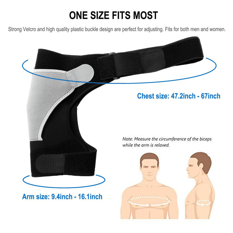 [Australia] - Shoulder Stability Brace Adjustable Shoulder Brace Support with Pressure Pad, Light Breathable Neoprene Rotator Cuff Shoulder Support for Sport, Dislocated AC Joint, Labrum Tear, Shoulder Pain - Right 