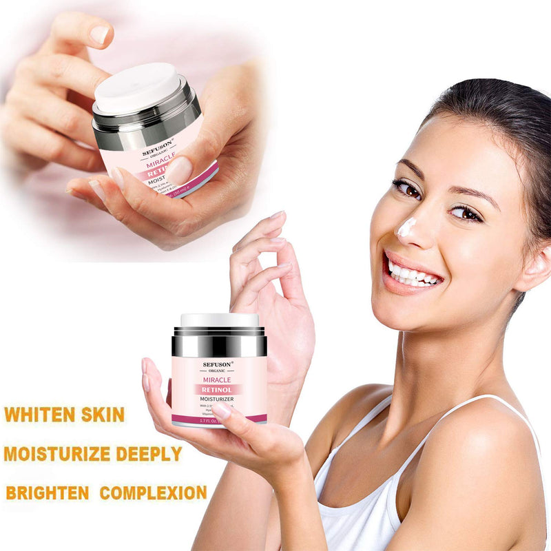 [Australia] - Retinol Moisturizer Cream,For Face&Eye Area Anti Aging Wrinkles & Acne & Fine Lines,with Vitamin E&Hyaluronic Acid & Jojoba Oil.Best Night&Day Facial Cream.With 2.5% Active Retinol,Face UV Protection 