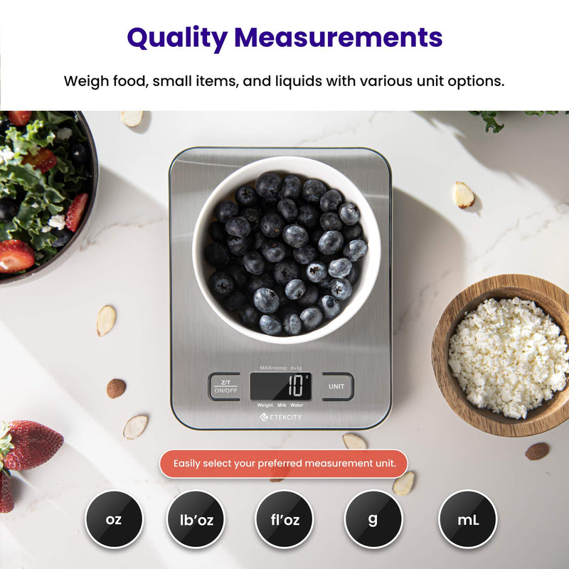 [Australia] - Etekcity Smart Scale for Body Weight Body Analyzer Machine and Food Kitchen Scale 304 Stainless Steel 