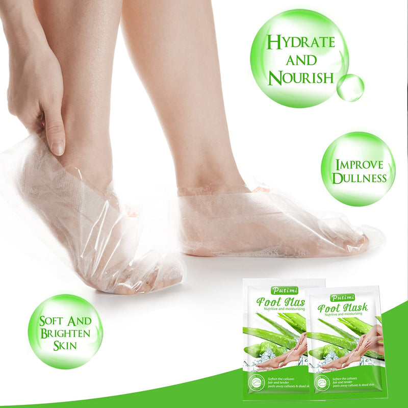 [Australia] - Foot Peel Mask 2 Pack Exfoliating Foot Mask for Callus and Dry Dead Skin Repair Rough Heels Get Baby Soft Smooth Touch Feet for Man Woman ( Aloe ) Aloe ( 2 Pack ) 