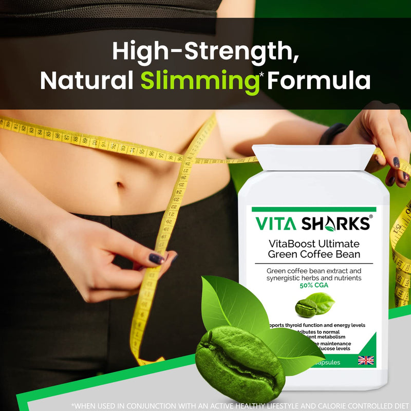 [Australia] - VitaBoost Ultimate Green Coffee Bean | Kosher Tablets for Healthy, Natural Weight Loss, Vegan Thyroid Support & Metabolism Boost for Fat Burning & Slimming 