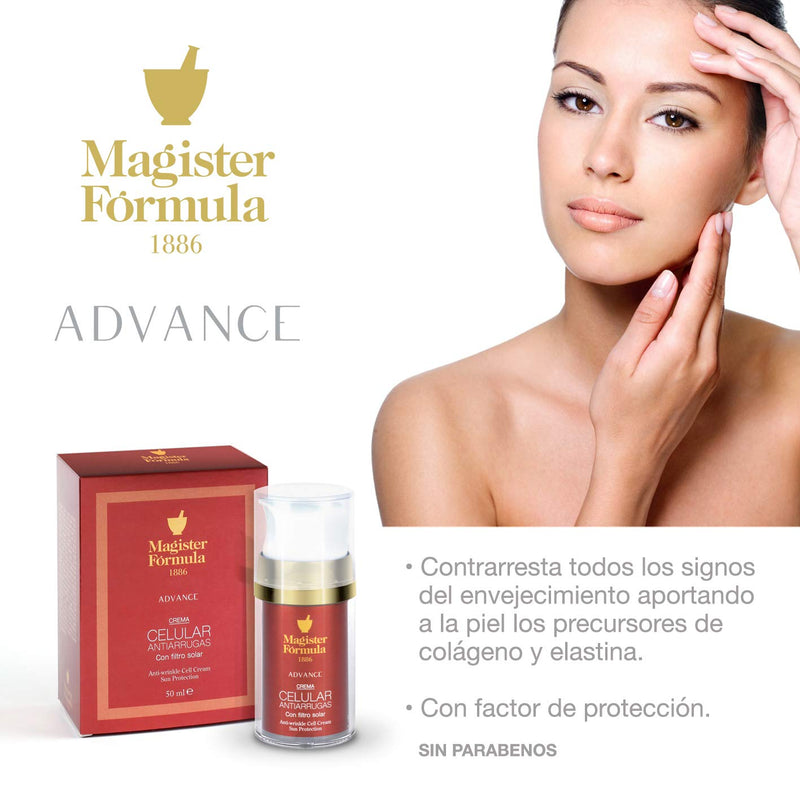 [Australia] - Anti Wrinkle Cellular Cream 50 ml | Solar Protection SPF 15 | Hyaluronic Acid | Anti Aging Face Cream for Mature Skin | Moisturiser, Nourishing | Women and Men | Day and Night | Magister Formula 