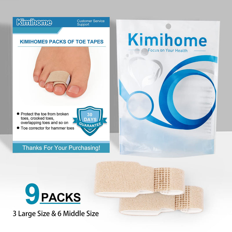 [Australia] - Kimihome 9 Packs Toe Splints, Toe Corrector for Overlapping Toe, Hammer Toe Straighteners for Curled Toes, Crooked Toes and Hammer Toes 