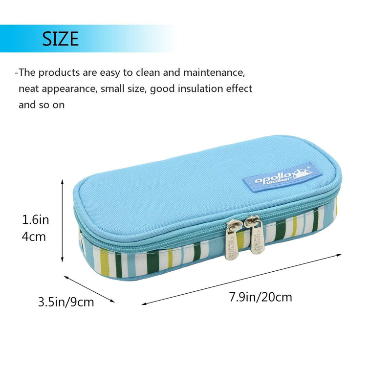 [Australia] - Goldwheat Insulin Cooler Travel Case Diabetic Medication Organizer Medical Cooler Bag with 2 Ice Pack Waterproof and Insulation Liner, Light Blue 