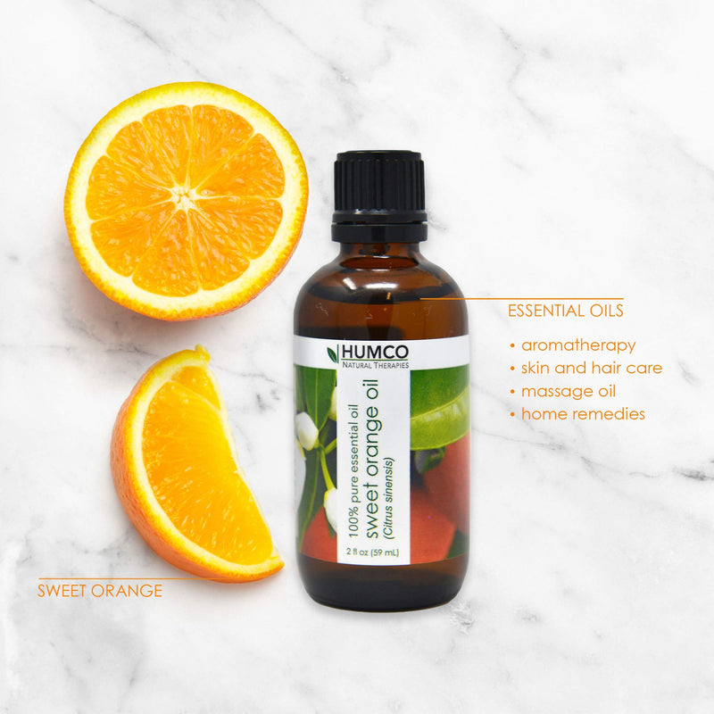 [Australia] - Humco Natural Therapies SWEET ORANGE Oil with Dropper, 2 Oz,-100% Pure Essential Oil - Use for Natural Household Cleaner, Improve Appearance of Skin, Uplifting Bath Pack of 1 