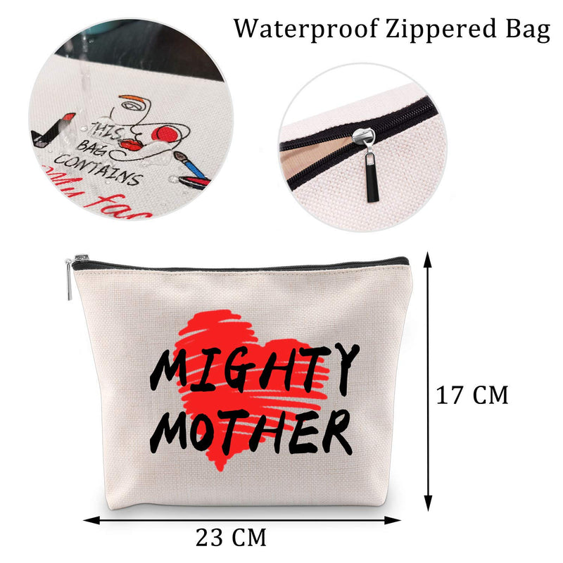 [Australia] - MBMSO Mighty Mother Makeup Bag Mom Cosmetic Bag Travel Makeup Pouch Inspirational Gifts for Mom (Makeup Bag) 