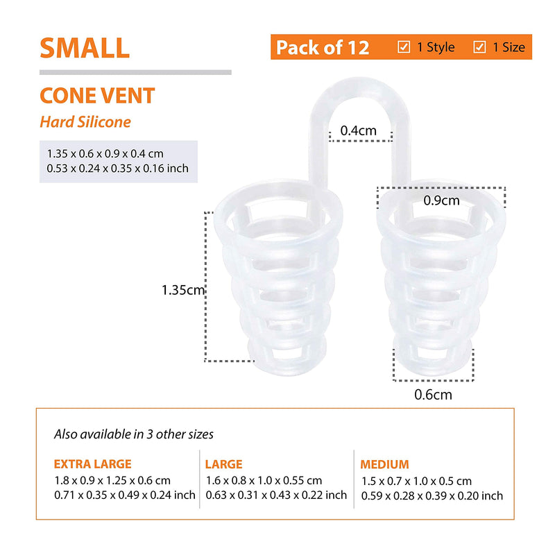 [Australia] - Nose Vent Sinus Relief Dilator (Pack of 12 Small Size) Hard Silicone Vents - A Simple Solution for Nasal Snorers - Reusable Snoring Device to Enjoy a Peaceful Night's Sleep by Mobi Lock 
