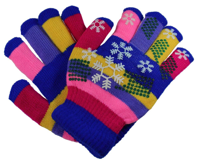 [Australia] - Gelante Toddler / Children Winter Knitted Magic Gloves Wholesale Lot 6-12 Pairs 6 Pairs - Snow Flakes Grapper Children (2-6 Years) 