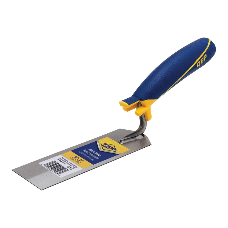 [Australia] - QEP 6 in. x 2 in. Comfort Grip Flat Margin Flooring Trowel with Bucket Hook, Silver (42112) 
