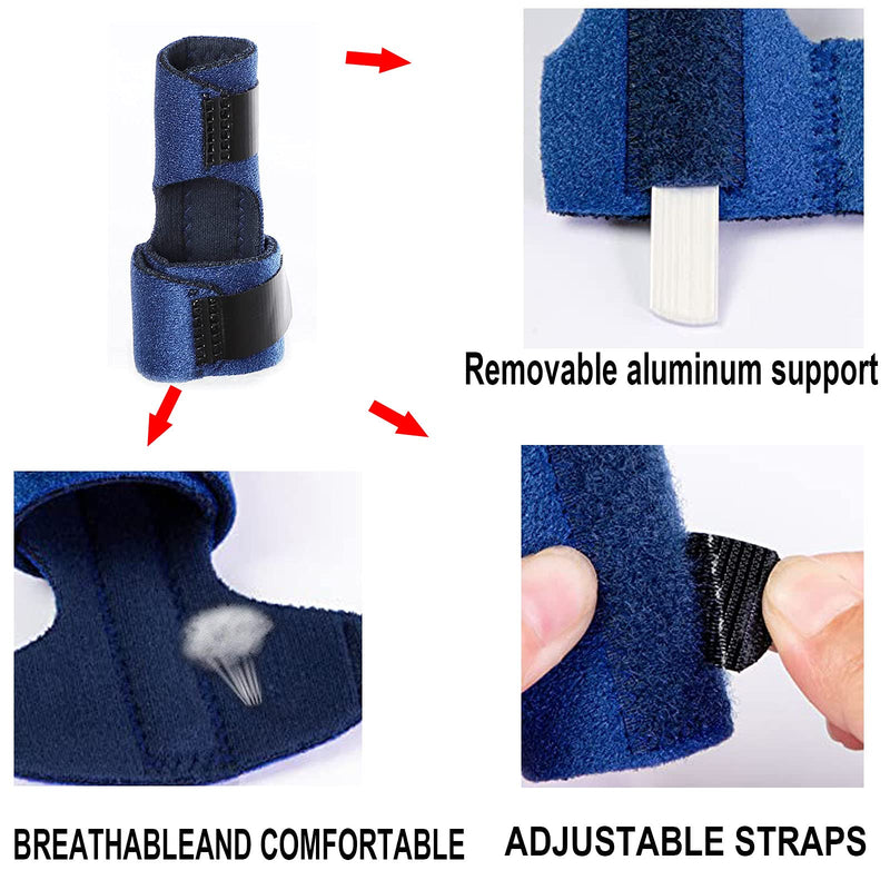 [Australia] - Reppkyh 1 Piece Trigger Finger Splint and 1 Piece Small Finger Extension Splint Trigger Finger Mallet Finger Broken Finger Post Operative Care Finger Knuckle Immobilization Injury, Blue 