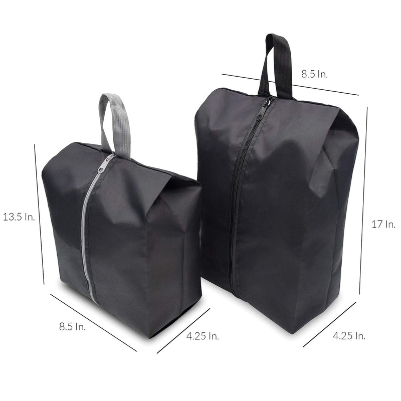 [Australia] - Shoe Bags for Travel With Zipper, Waterproof Nylon, Shoe Covers, Storage Bags for Suitcase Organization, Packing, Luggage, Pool, Gym, Golf, Bowling, Laundry - Assorted Sizes 4 Pcs. 