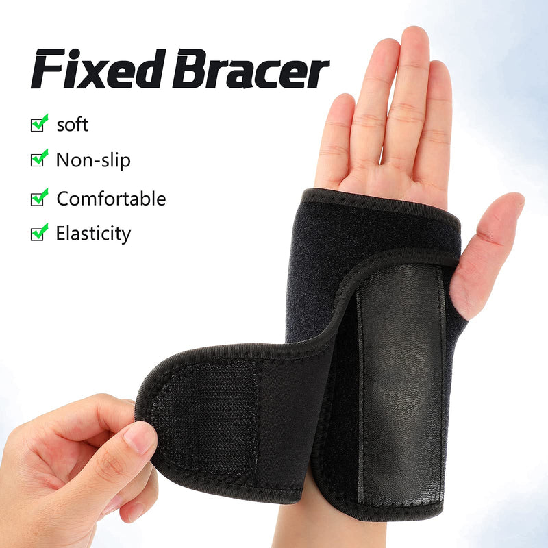 [Australia] - 2 Pieces Carpal Tunnel Wrist Braces for Night Wrist Sleep Support Brace Wrist Splint Stabilizer and Hand Brace Cushioned to Help With Carpal Tunnel and Wrist Pain Relief (Black,Classic Style) Classic Style Black 