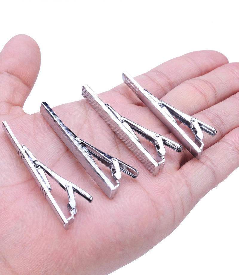 [Australia] - Tornito 4Pcs Tie Clips Set for Men Tie Bar Clip Set for Regular Skinny Ties Necktie Wedding Business Clips for Men A:4 Pcs 