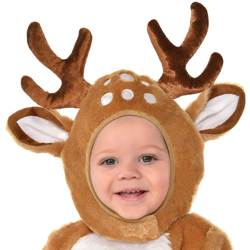 [Australia] - Suit Yourself Cozy Deer Costume for Babies, Includes Soft Jumpsuit, Booties, Tail, and Hood 12-24M 