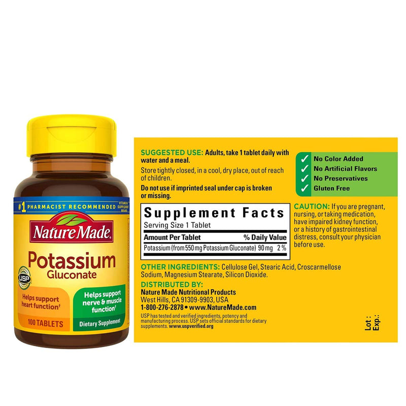 [Australia] - Nature Made Potassium Gluconate 550mg, 100 tablets 