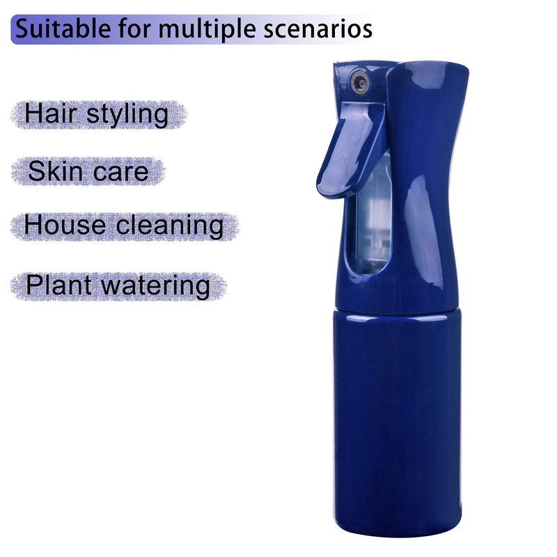 [Australia] - Spray Bottle for Hair, Sapnio Plastic Empty Refillable Ultra Fine Continuous Water Mister Sprayer for Hairstyling Cleaning Garden Plants Misting Salon Skin Care Travel (6.8oz/200ml, Blue(1Pack)) 6.8oz/200ml Blue(1Pack) 