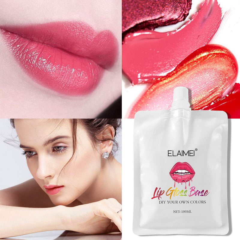 [Australia] - Moisturize Lip Gloss Base, Clear Base Lip Gloss, Lip Gloss Base Oil Material Lip Makeup Primers, Non-Stick Lipstick Primer for DIY Handmade Lip Balms Lip Gloss (100ML) 