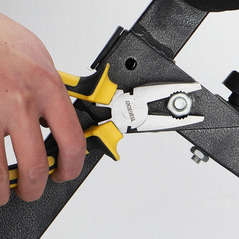 [Australia] - DOWELL Lineman's Pliers Combination Pliers with Cutter 6 Inch Heavy Duty Nickel Chromium Steel Construction And Professional Handle 6" Lineman's Pliers 