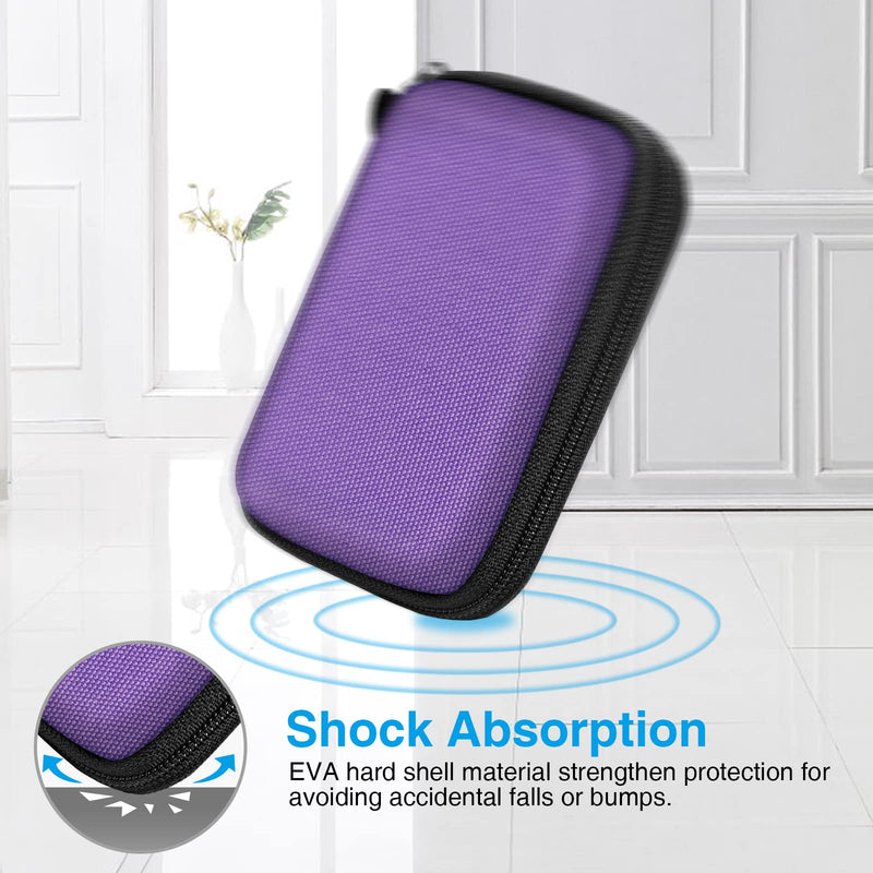 [Australia] - MEDMAX Hard Shell Protective Case for Freestyle Libre 2 / Libre Reader, Lightweight Shockproof Diabetic Storage Carrying Case with Clip and Handle (Purple) Purple 