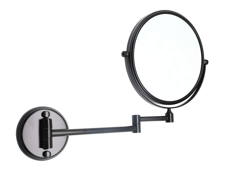 [Australia] - KAIIY Wall Mounted Makeup Mirror - 5X Magnification 8'' Two-Sided Swivel Matte Black 