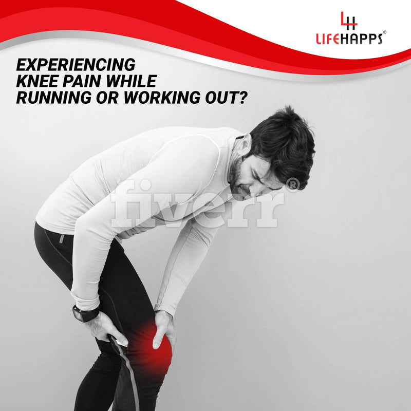 [Australia] - Active Relief Knee Brace by Lifehapps - Patella Knee Support Compression Sleeve with Side Stabilizers for Arthritis Joint Pain, Meniscus Tears, ACL, MCL Injuries, Exercise, Running Medium Black 