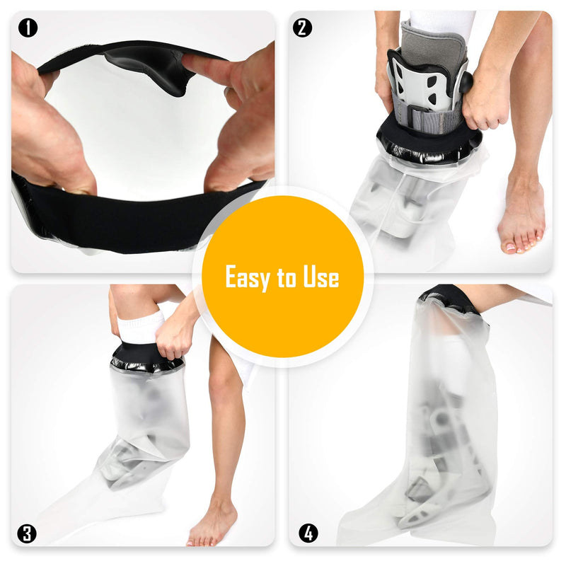 [Australia] - Waterproof Leg Protector for Cast and Bandage with a Hygiene Mitt - Adult Half-Leg Design for Shower or Bath by H2OGuard 