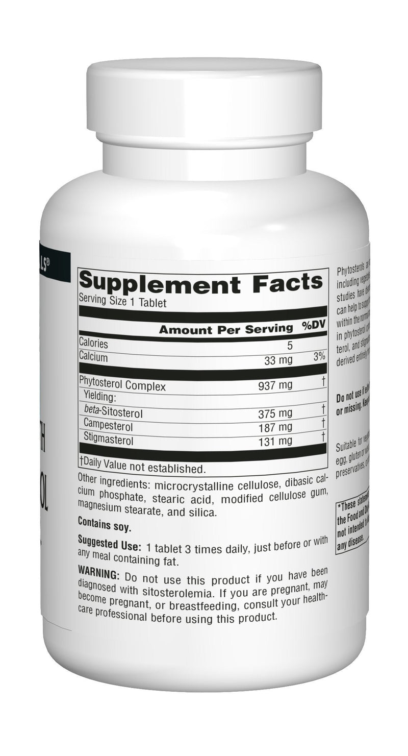 [Australia] - Source Naturals Mega Strength Beta Sitosterol 375mg Plant Sourced Healthy Cardiovascular & Cholesterol Support Supplement - 120 Tablets 