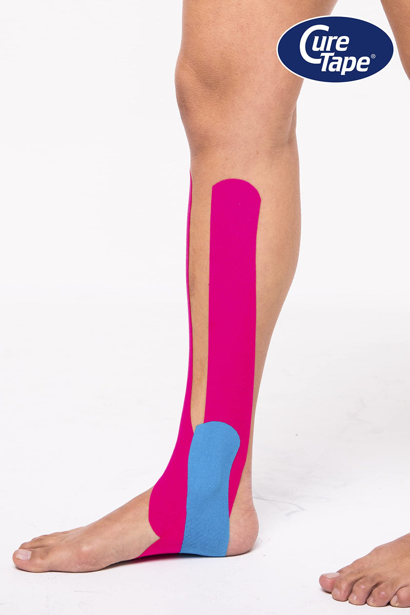 [Australia] - CureTape® Sports Kinesiology Tape | 30% Stronger Adhesion for Extreme Sporting Conditions | Waterproof & Quick Dry Viscose | Recover Faster, Train Harder! (Blue) Blue 