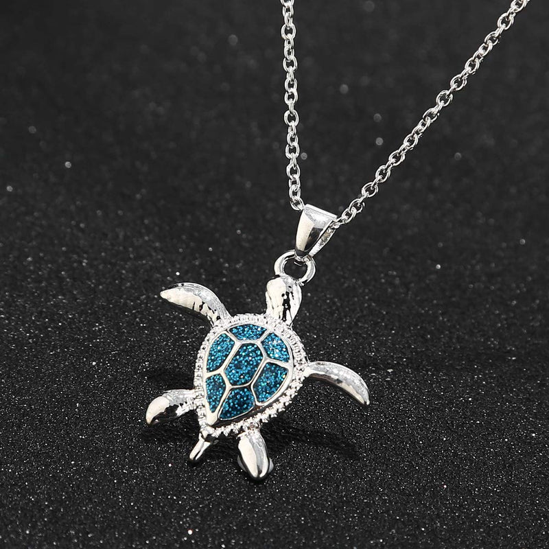 [Australia] - Turtle Necklace Turtle ring Shell Necklace Starfish Necklace for Womens Jewelry Mom Gifts Blue 