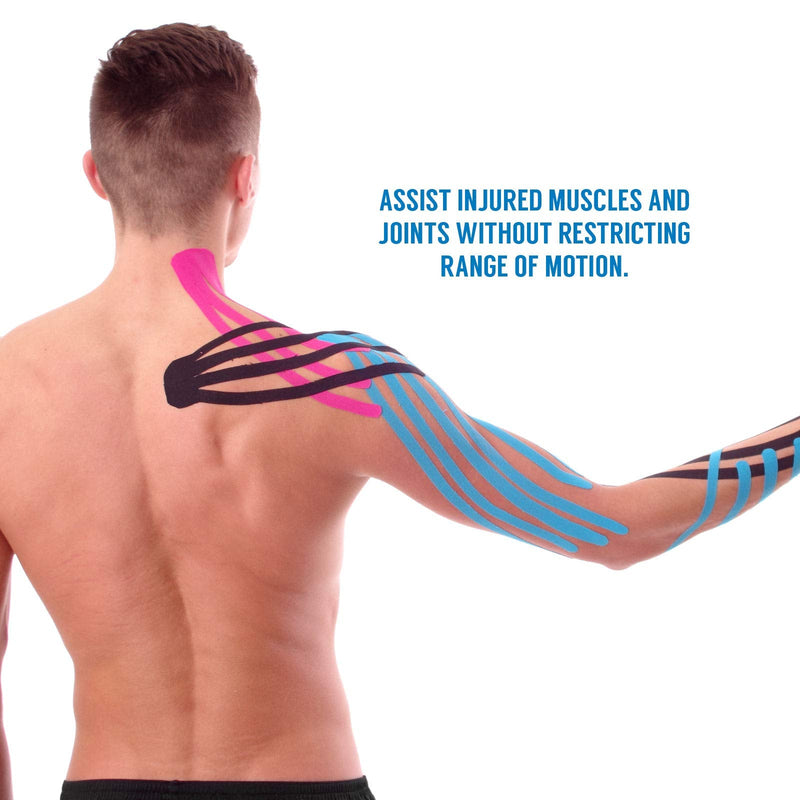 [Australia] - Proworks Kinesiology Tape | 5m Roll of Elastic Muscle Support Tape for Exercise, Sports & Injury Recovery Black 