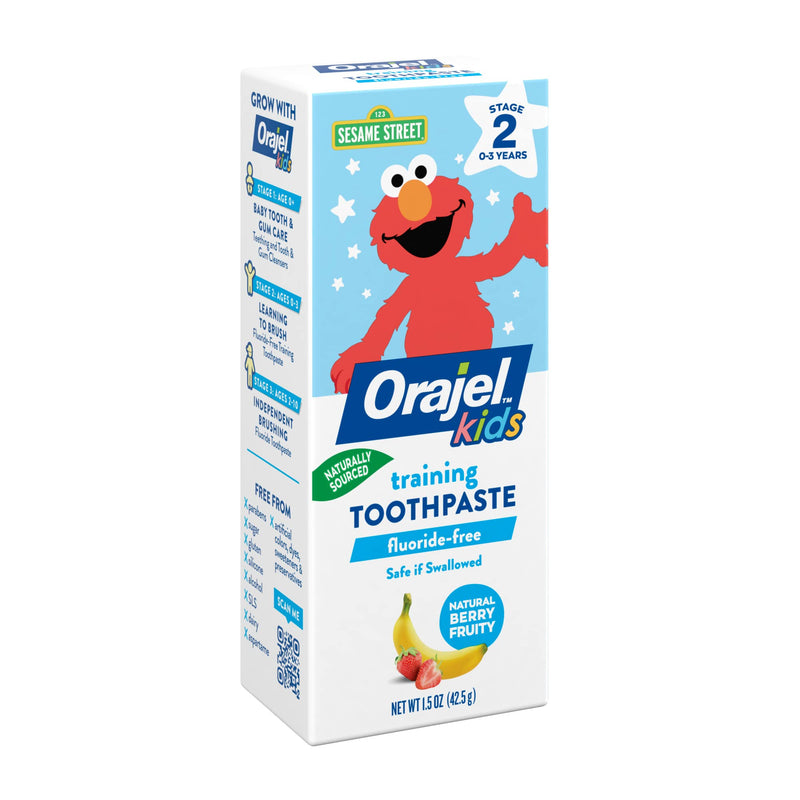 [Australia] - Orajel Elmo FluorideFree Training Toothpaste, Fun, One Tube: #1 Pediatrician Recommended Brand for Kids NonFluoride Toothpaste, Sesame, Berry, 1.5 Oz 