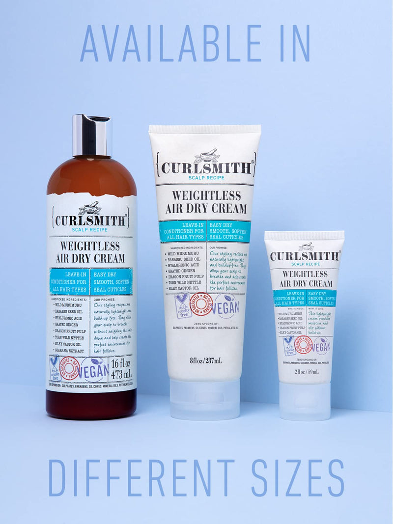 [Australia] - Curlsmith - Weightless Air Dry Cream - Vegan Leave-In Conditioner for Any Hair Type, Smooths Hair (8 fl oz) 8 Fl Oz (Pack of 1) 