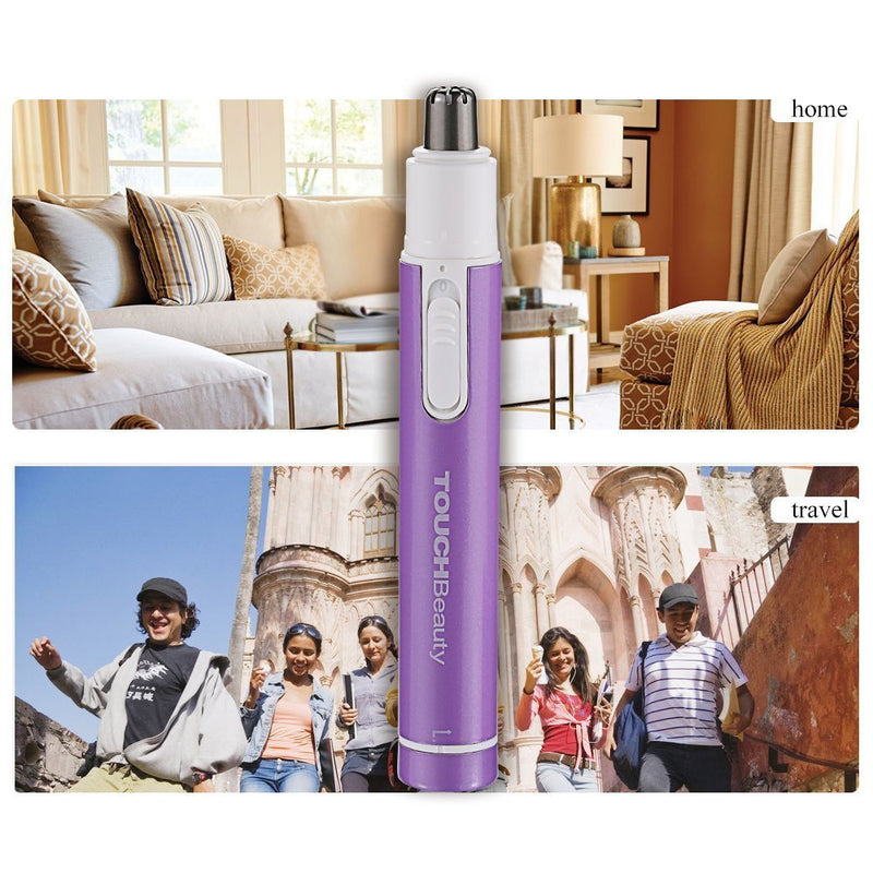 [Australia] - TOUCHBeauty Nose Hair Trimmer,Portable Electric Nose Ear Hair Trimmer,Personal Groomer Hair Removal,Battery Powered,Purple TB-0656P (Upgraded Version) 