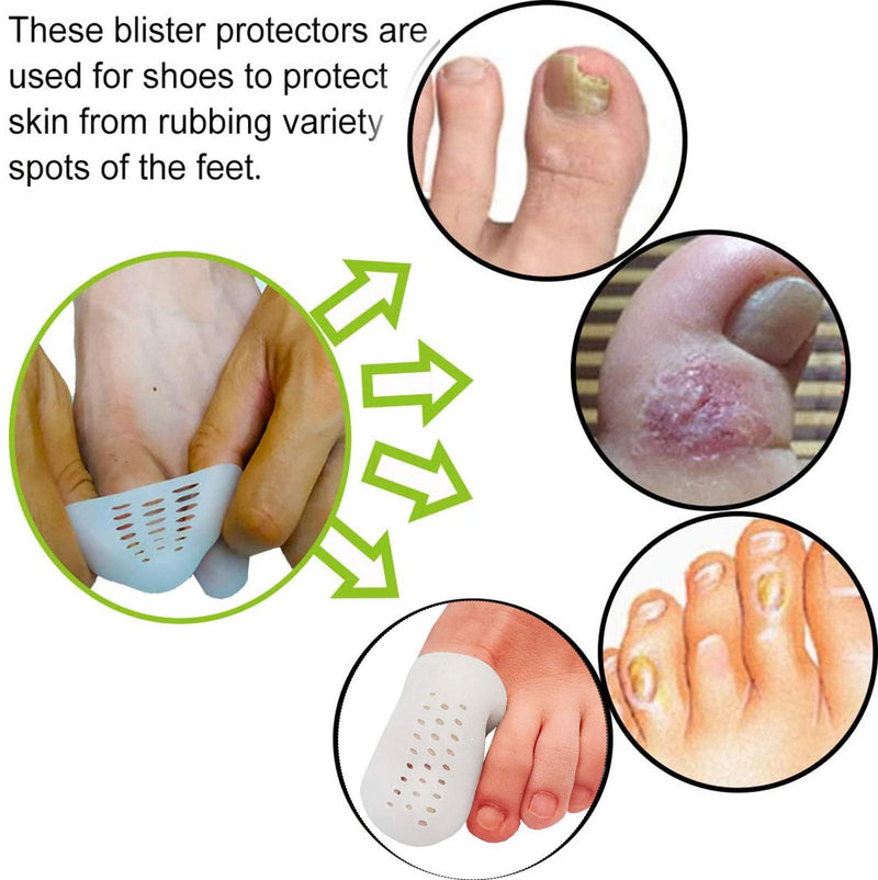 [Australia] - Footsihome 12 Pack Big Gel Toe Caps Prevents Callus, Toe Protectors Sleeves Tubes with Breathing Hole for Blisters Corns Hammer Toes Toenails Loss Friction Pain Relief 