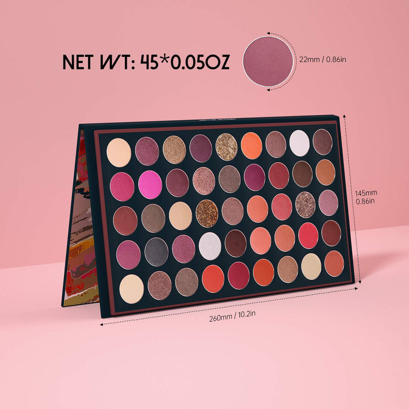 [Australia] - EYESEEK Matte Eyeshadow Palette 45 Shades High Pigmented Shimmer Makeup Eyeshadow Palette Long Lasting Waterproof Eye Shadow (Brown) Brown-45 