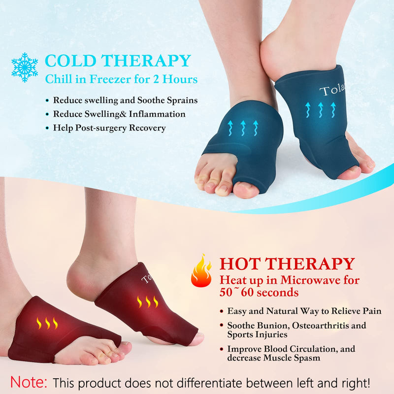 [Australia] - Foot Ice Packs Big Toe for Pain Relief, Flexible Cold Pack for Bunion Relief, Reusable Gel Ice Pack for Hot and Cold Therapies, Ice Pack for Swelling, Sprained, Bruises, Post-Surgery Recovery 
