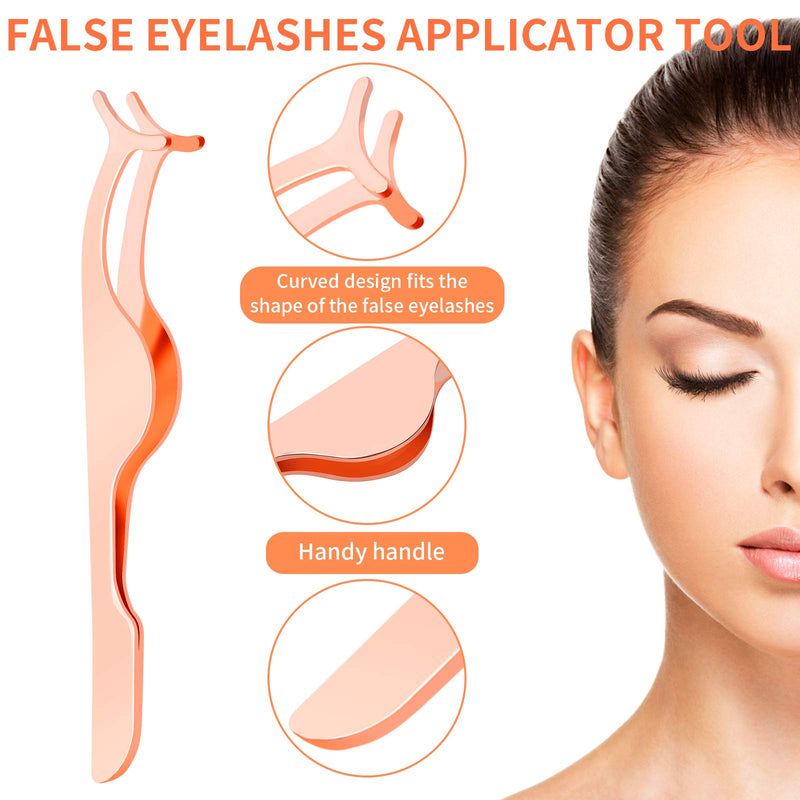 [Australia] - Yiwoo 5 Pieces Eyelash Applicator Tool-Paste False Eyelash Curler-Trim Eyebrow Curler-Eyebrow Curler-Eyebrow Scissors-Curved Eyelash Curler(Rose Gold） 