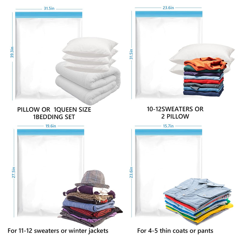 [Australia] - Vacuum Storage Bags , 6 Pack Small ReUsable Sealer Bags for Travel Packing Space Saving ( 40 x 60cm ） 40 X 60 Cm 
