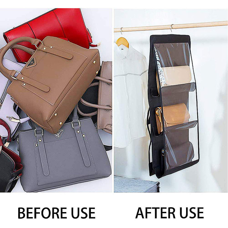 [Australia] - Toiletry Bag Travel Bag with Hanging Hook BZSTZY 12 Spaces Makeup Cosmetic Organizer Handbag Organizer with Clear Pockets -Ideal for Scarf, Umbrella/Accessories Etc 
