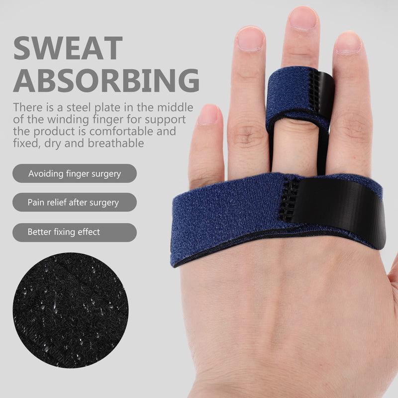 [Australia] - Trigger Finger Splint Brass Knuckle Brace Finger Protectors Hands Adjustable Full Finger Splints, Middle Finger Support - Tendon Release Pain Relief Blue 