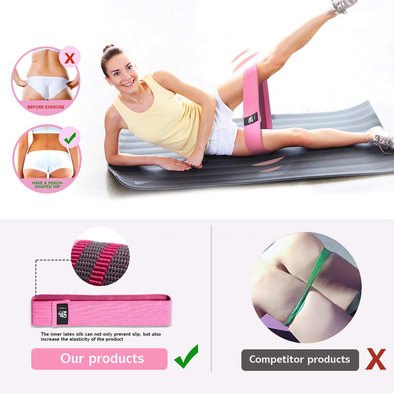 [Australia] - CFX Resistance Bands 3 Sets, Premium Exercise Bands with Non-Slip Design for Hips & Glutes, 3 Resistance Level Workout Booty Bands for Women and Men,Home Training,Fitness,Yoga 3pcs-02 