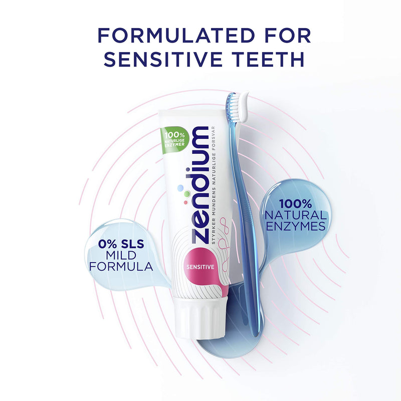 [Australia] - Zendium Sensitive Toothpaste 75ml - contains natural antibacterial enzymes and proteins - natural protection - suitable for sensitive teeth - SLS free, Triclosan free, 75 ml (Pack of 1) 